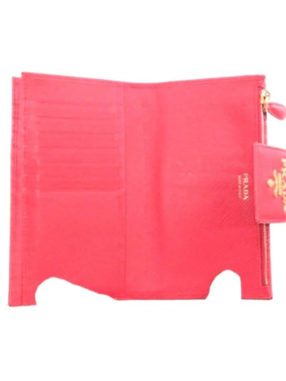 Prada Logo Flap Bifold Wallet Saffiano Leather